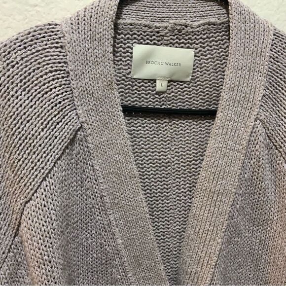 Brochu Walker The Cropped Cardigan in washed purple Women's size L - Picture 3 of 6